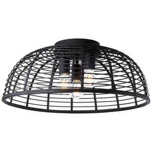 Deckenleuchte BRILLIANT Crosstown Lampen Gr. 3 flammig, Ø 56 cm Höhe: 23,5 cm, braun (holzfarben dunkel, schwarz) Deckenlampe Deckenleuchte Deckenlampen 23,5 cm Höhe, Ø 56 cm, 3 x E27, MetallBambus, holz dunkelschwarz