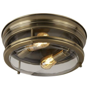 Deckenleuchte Edinburgh 35 x 15 x 35cm Messing Glasart: Klarglas Material: Glas, Metall Metallart: Stahl Oberfläche Metall: Pulverbeschichtet