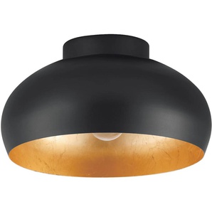 Deckenleuchte EGLO MOGANO 2 Lampen Gr. Ø 28,00 cm Höhe: 17,50 cm, goldfarben (schwarz, goldfarben) Deckenlampen Deckenleuchte in schwarz und gold aus Stahl - exkl. E27 1X40W