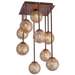 Deckenleuchte II 32 x 55 x 32cm Braun/Gold 9 Eisen, lackiert G9