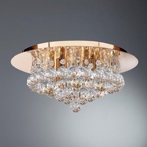 Deckenleuchte Hanna Round 35 x 18 x 35cm Durchsichtig/Gold 4 Eisen, lackiert G9