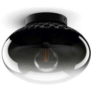 Deckenleuchte JOOP CURVES LIGHTS Lampen Gr. Ø 28 cm Höhe: 24,5 cm, schwarz Deckenlampen mit Extra-White-Glaskugel feinem Farbverlauf zu Rauchglas-Optik