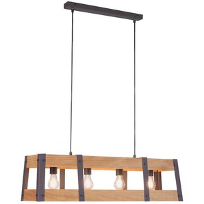Deckenleuchte LEUCHTEN DIREKT CRATE Lampen Gr. 4 flammig, braun (holzfarben) Deckenlampen ExklusiveE27