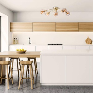 Deckenleuchte Libby 5-flammig 36 x 21 x 61cm Gold Klarglas Eisen, lackiert E14
