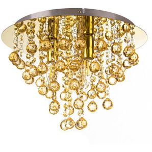Deckenleuchte, Gold, Metall, Glas, 26 cm, Lampen & Leuchten, Innenbeleuchtung, Deckenleuchten