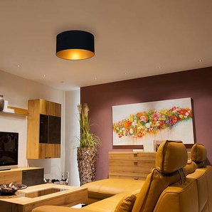 Deckenleuchte Midas III Ø 55cm Schwarz Baumwollstoff E27