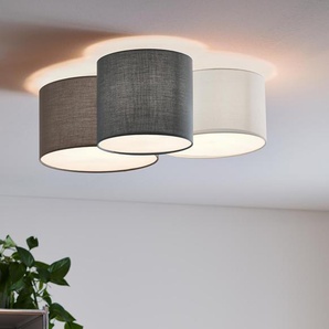 Deckenleuchte mit Textilschirm - braun -