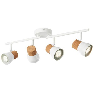 Deckenleuchte Moka II 61 x 17 x 10cm Weiß 4 Material: Metall, Naturfaser Metallart: Stahl Naturfaserart: Kork Oberfläche Metall: Lackiert GU10