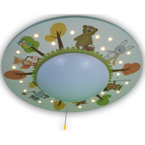 Deckenleuchte NIERMANN Lustige Waldtiere Lampen Gr. 1 flammig, Höhe: 11 cm, bunt Kinder Kinderlampe Kinderzimmerleuchten