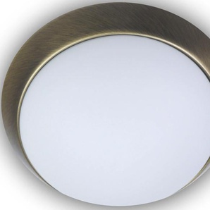 Deckenleuchte NIERMANN Opal matt, Dekorring Altmessing, 40 cm, HF Sensor, LED Lampen Gr. 1 flammig, Ø 40 cm, weiß LED Deckenlampen