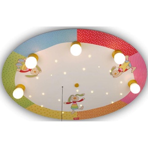 Deckenleuchte NIERMANN Rainbow Rabbit Lampen Gr. 5 flammig, Höhe: 7 cm, bunt Kinderlampe Deckenlampen Deckenleuchte Rainbow Rabbit