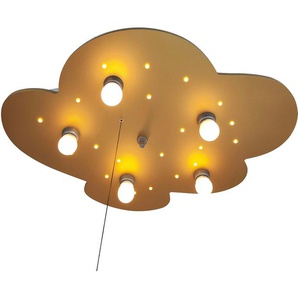 Deckenleuchte NIERMANN Wolke, Gold Lampen Gr. 5 flammig, Höhe: 7 cm, goldfarben (gold) Deckenlampen E14 Fassungen für einfachen Leuchtmittelwechsel