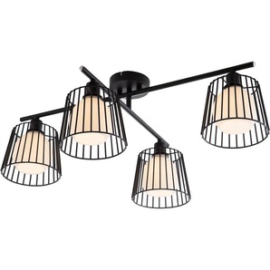 Deckenleuchte NINO LEUCHTEN PRISO Lampen Gr. 4 flammig, Ø 50 cm Höhe: 26 cm, schwarz (schwarz, weiß) Deckenlampen