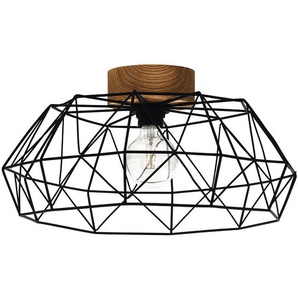 Deckenleuchte Ø 46cm Schwarz/Braun Material: Holzwerkstoff, Metall Metallart: Stahl Oberfläche Holz: Beschichtet Oberfläche Metall: Lackiert