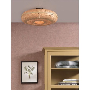 Deckenleuchte Palawan Ø 60cm Beige/Beige Material: Massivholz Oberfläche Holz: Beschichtet Oberfläche Metall: Lackiert E27