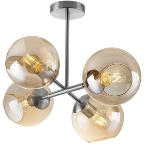 Deckenleuchte, Bernstein, Metall, Glas, 45 cm, Lampen & Leuchten, Innenbeleuchtung, Deckenleuchten