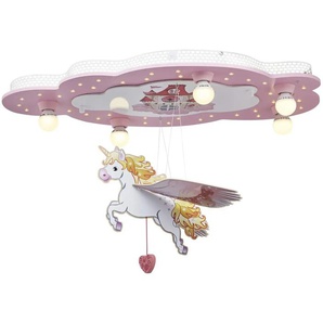 Deckenleuchte  rosa Einhorn 5-flammig   ¦ rosa/pink ¦ Maße (cm): B: 50