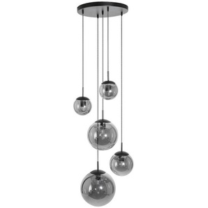 Xxxl Deckenleuchte, Schwarz, Metall, Glas, 60x115-373x60 cm, höhenverstellbar, Lampen & Leuchten, Innenbeleuchtung, Deckenleuchten