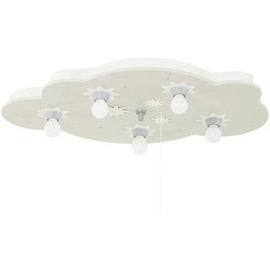 Deckenleuchte Sternenhimmel Holz weiß - silber - Materialmix - 50 cm | Möbel Kraft