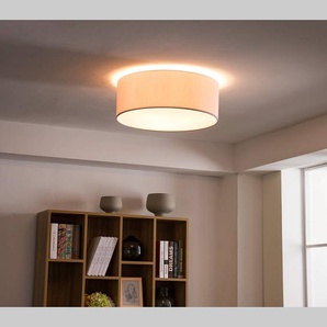 Deckenleuchte Summa 50 x 21 x 50cm Weiß/Weiß Baumwollstoff E27