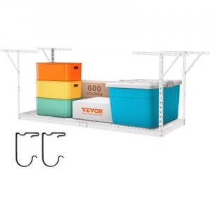Deckenregal, 91,4 x 243,8 x 101,6 cm, robuste, verstellbare Lagerregale aus kaltgewalztem Stahl für Lagerung und Organisation in der Garage, 272 kg Tragkraft, 55,9–101,6 cm, weiß CKTHBCWJZBS36S0MYV0