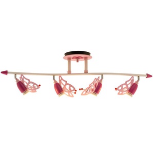 Deckenstrahler Schmetterlinge Holz rosa ¦ rosa/pink ¦ Maße (cm): B: 100 H: 25 T: 25
