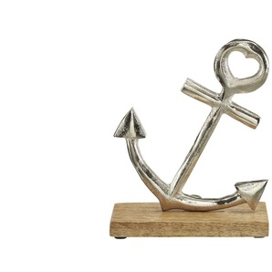 HOME STORY Deko Anker - silber - Holz,Aluminium - 13 cm - 16 cm - cm 6,0 | Möbel Kraft