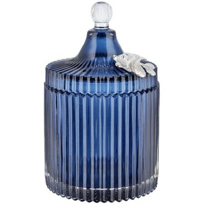 Deko Aufbewahrungsdose - blau - Glas - 17 cm - [10.5] | Möbel Kraft