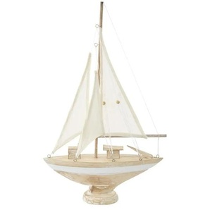 Deko Boot - weiß - Massivholz,Polyester - 33 cm - 54 cm | Möbel Kraft