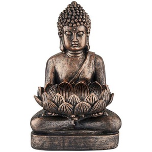 Deko Buddha - kupfer - Polyresin (Kunstharz) - 19 cm - 29,5 cm - 15,5 cm | Möbel Kraft