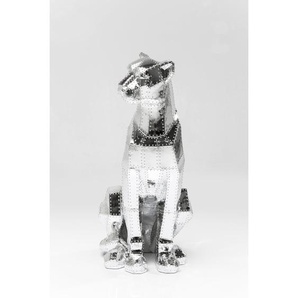 Deko Figur Sitting Cat Rivet Chrome 82cm
