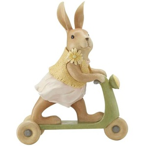 HOME STORY Deko Hase auf Roller - mehrfarbig - Polyresin (Kunstharz) - 15,5 cm - 20 cm - cm 7,0 | Möbel Kraft