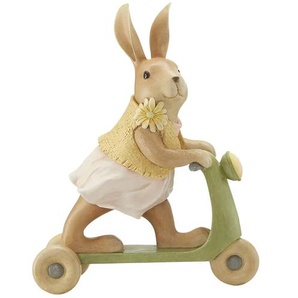 HOME STORY Deko Hase auf Roller   ¦ mehrfarbig ¦ Polyresin (Kunstharz) ¦ Maße (cm): B: 15,5 H: 20 T: 7.0