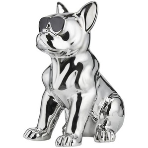 Deko Hund - silber - Porzellan - 19 cm - 29 cm - 24 cm | Möbel Kraft