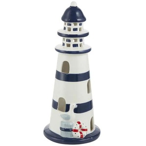 HOME STORY Deko Leuchtturm - blau - Dolomite - 27 cm - 11.5 | Möbel Kraft