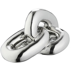 Deko Objekt Kettenglieder | silber | Porzellan | 27,5 cm | 18,5 cm | cm 16,0 |