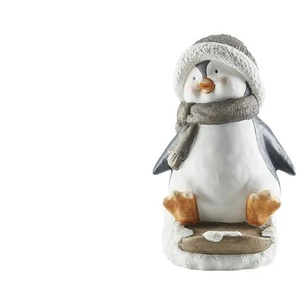 Deko Pinguin mit Schlitten | mehrfarbig | Magnesia | 26 cm | 32 cm | cm 21,0 |