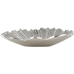 Deko Schale   Muschel ¦ silber ¦ Aluminium ¦ Maße (cm): H: 3,5  Ø: 15