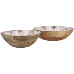 Deko Schalen  2er Set  Ostereier ¦ rosa/pink ¦ Holz ¦ Maße (cm): H: 6,5  Ø: 25