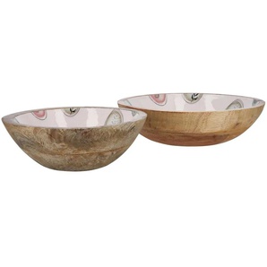Deko Schalen 2er Set - rosa/pink - Holz - 6,5 cm - 25.0 | Möbel Kraft