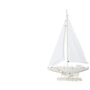 HOME STORY Deko Segelboot   ¦ weiß ¦ Holz,Polyresin (Kunstharz),Baumwolle ¦ Maße (cm): B: 33 H: 53,5 T: 6.0