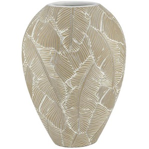 Deko Vase   ¦ beige ¦ Polyresin (Kunstharz) ¦ Maße (cm): B: 21 H: 30,5 T: 11.0