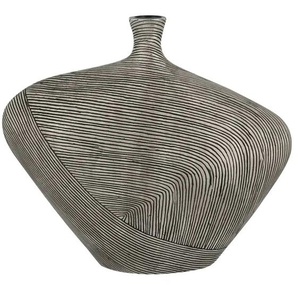 Deko Vase - grau - Polyresin (Kunstharz) - 40 cm - 35,5 cm - cm 15,5 | Möbel Kraft