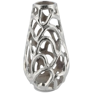Deko Vase - silber - Aluminium - 24 cm - [13.0] | Möbel Kraft