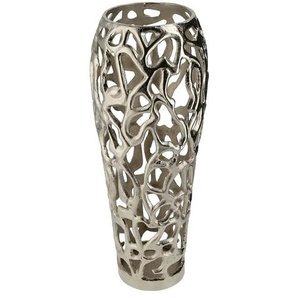 Deko-Vase - silber - Materialmix - 48 cm - 20.0 | Möbel Kraft