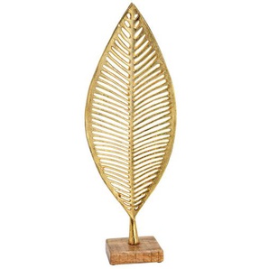 Dekoblatt, Gold, Metall, 20x57x10 cm, Dekoration, Blumen & Zubehör, Kunstpflanzen