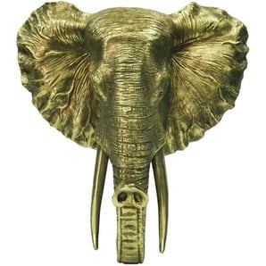 Dekoelefant, Gold, Kunststoff, 41x23 cm, Dekoration, Skulpturen & Dekoobjekte, Dekotiere