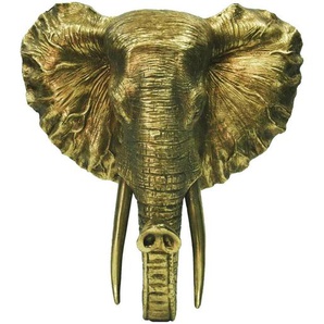 Dekoelefant, Gold, Kunststoff, 41x23x43 cm, Dekoration, Skulpturen & Dekoobjekte, Dekotiere