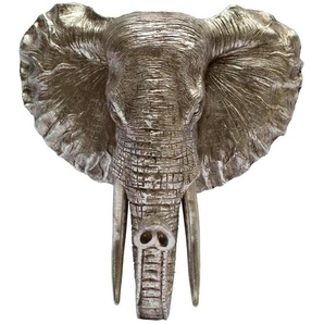 Dekoelefant, Silber, Kunststoff, 41.5x23 cm, Dekoration, Skulpturen & Dekoobjekte, Dekotiere