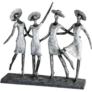 Dekofigur CASABLANCA BY GILDE Skulptur 4 Ladys, antik silber Dekofiguren Gr. B/H/T: 37 cm x 34 cm x 9 cm, silberfarben Deko-Objekte